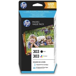 HP Z4B62EE INK 303 BLK/TRCOL+40SH PAPER Original