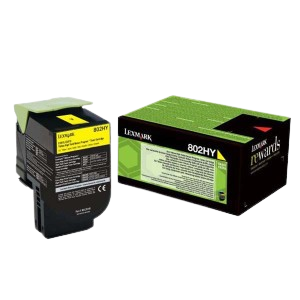 Lexmark 80C2HY0 Toner Original Yellow Cartus 802HY HRET 3K
