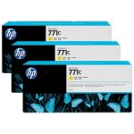 HP B6Y34A INK 771C 3/PK 775-ML Yellow Original