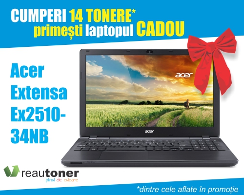 Laptop Acer Extensa EX2510-34NB cadou la 14 tonere cumpărate!
